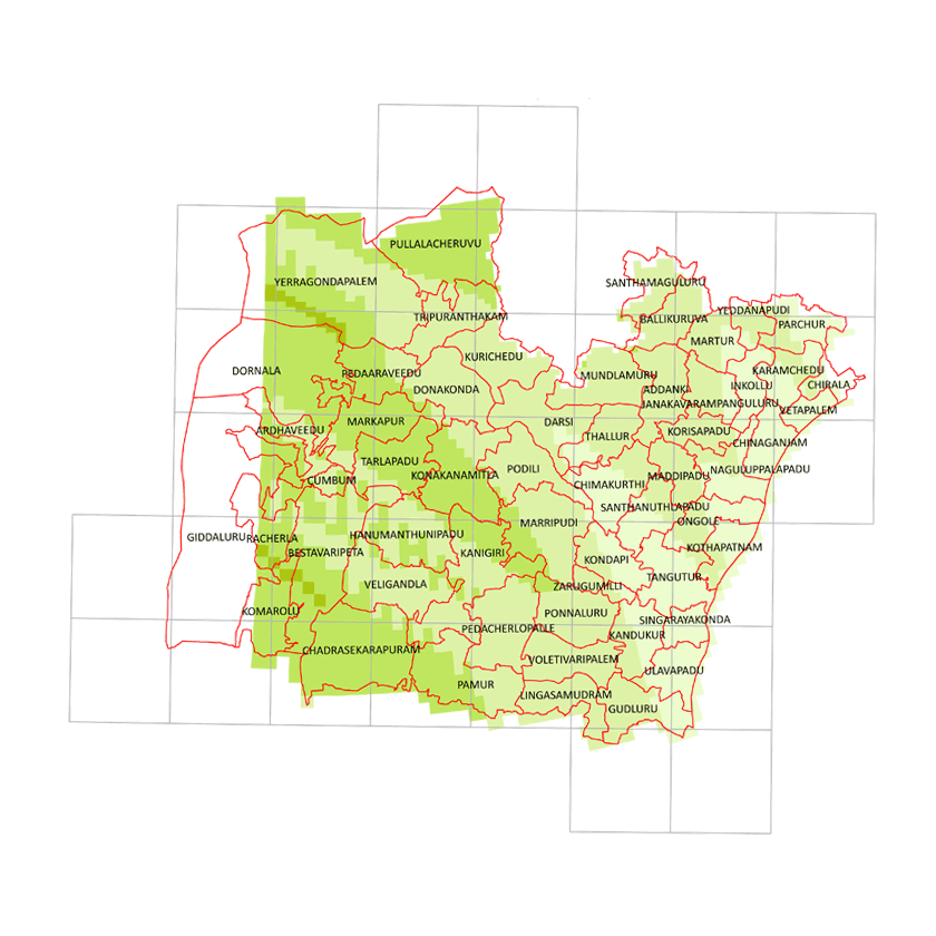Storm surge inundation map for cyclone with wind speed 